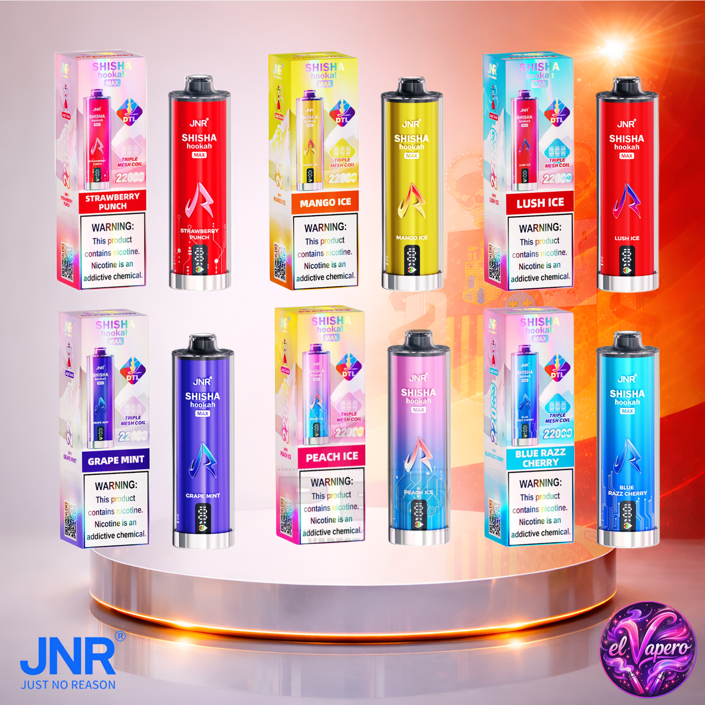 Vapers Desechables - Cigarrillo electrónico - España - JNR - ShishaHookahMax - 22K - Sabores 22000 Caladas - Los más baratos