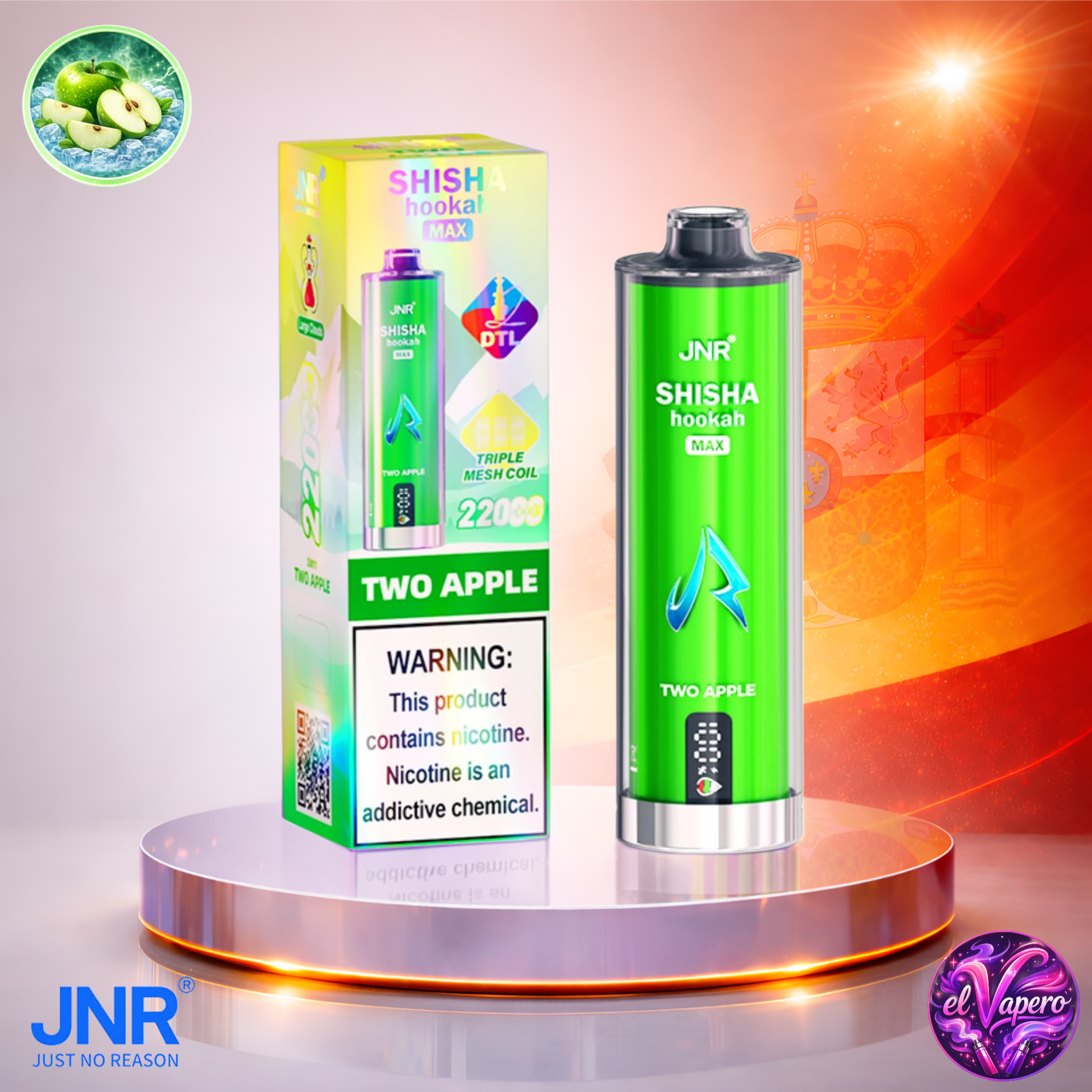 Vapers Desechables - Cigarrillo electrónico - España - JNR - ShishaHookahMax - 22K - Two Apple 22000 Caladas - Los más baratos