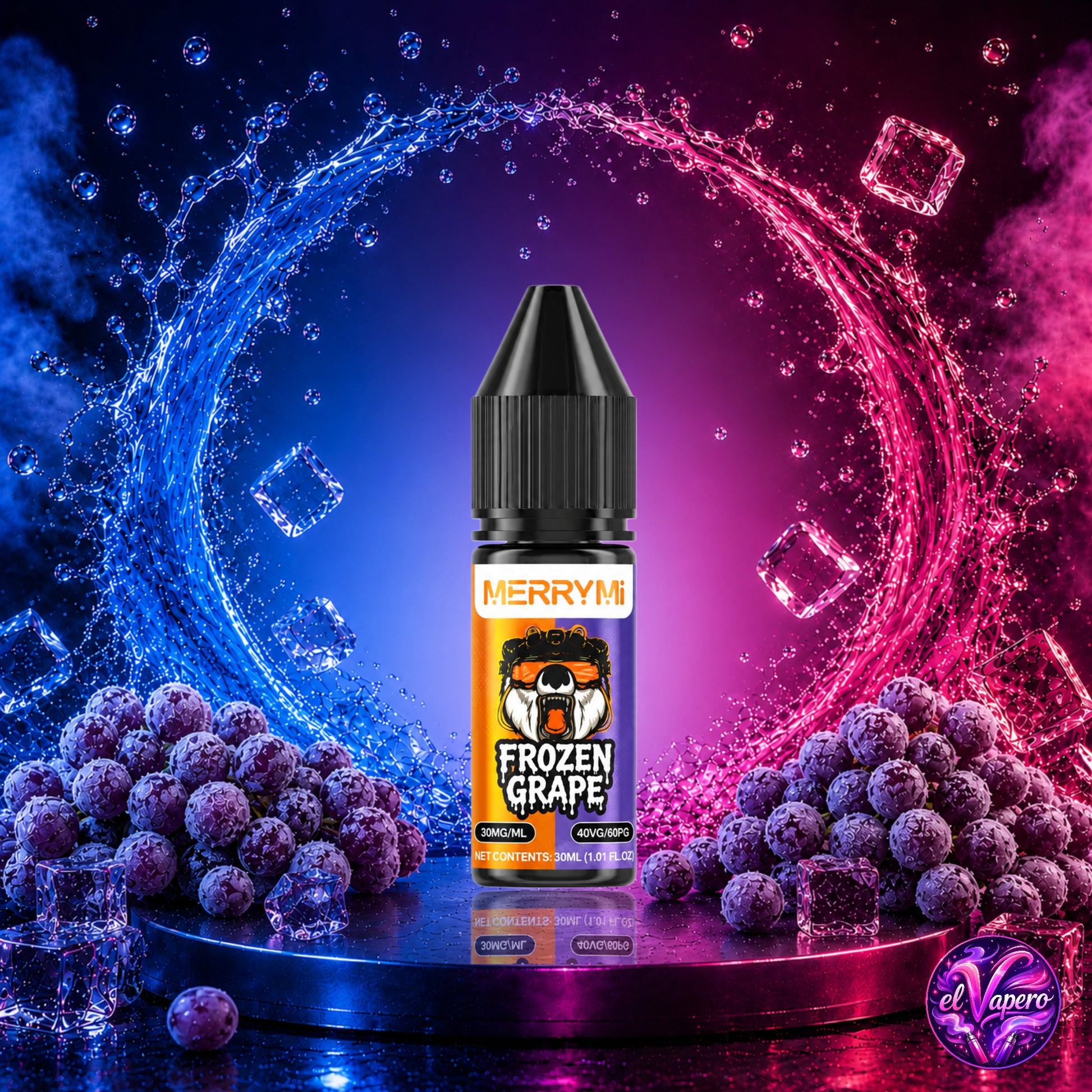 Líquido para vape MerryMi Salts 30ml Frozen Grape con sabor a uva helada para cigarrillo electrónico