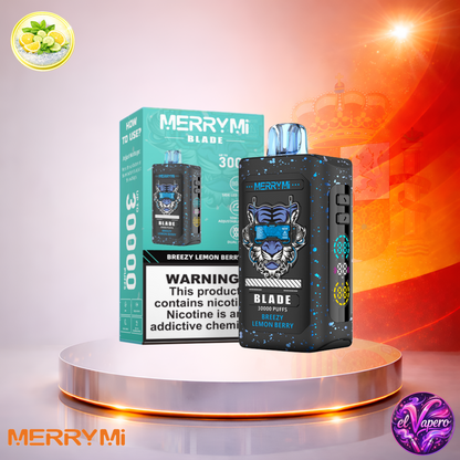 Vapers Desechables - Cigarrillo electrónico - España - MerryMi - Blade - 30K - Breezy Lemon Berry 30000 Caladas - Más baratos