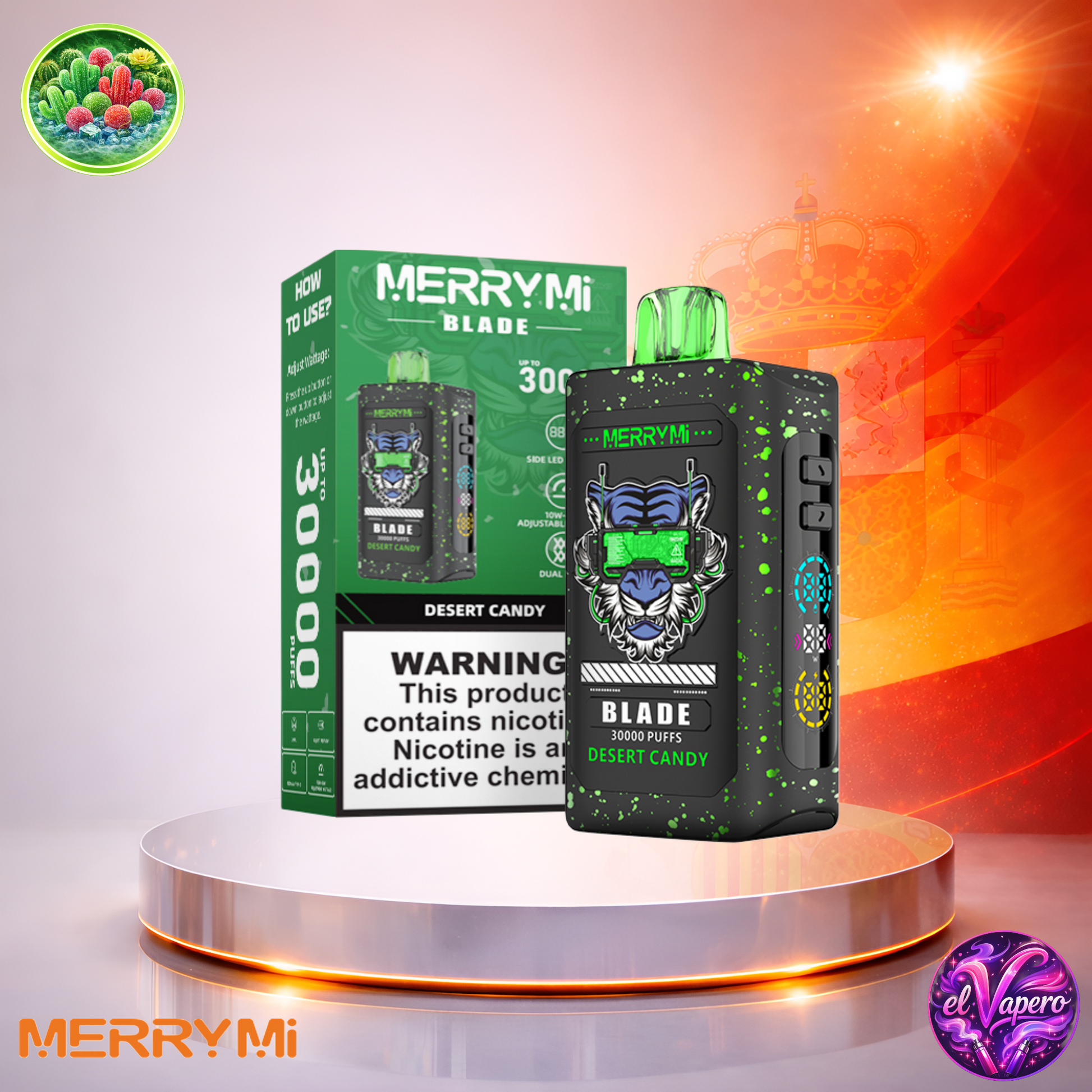 Vapers Desechables - Cigarrillo electrónico - España - MerryMi - Blade - 30K - Desert Candy 30000 Caladas - El mejor precio