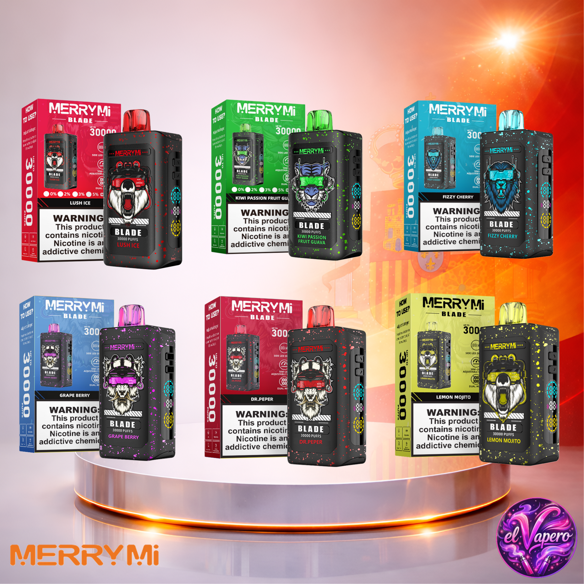 Vapers Desechables - Cigarrillo electrónico - España - MerryMi - Blade - 30K - sabores 1 30000 Caladas - Los más baratos