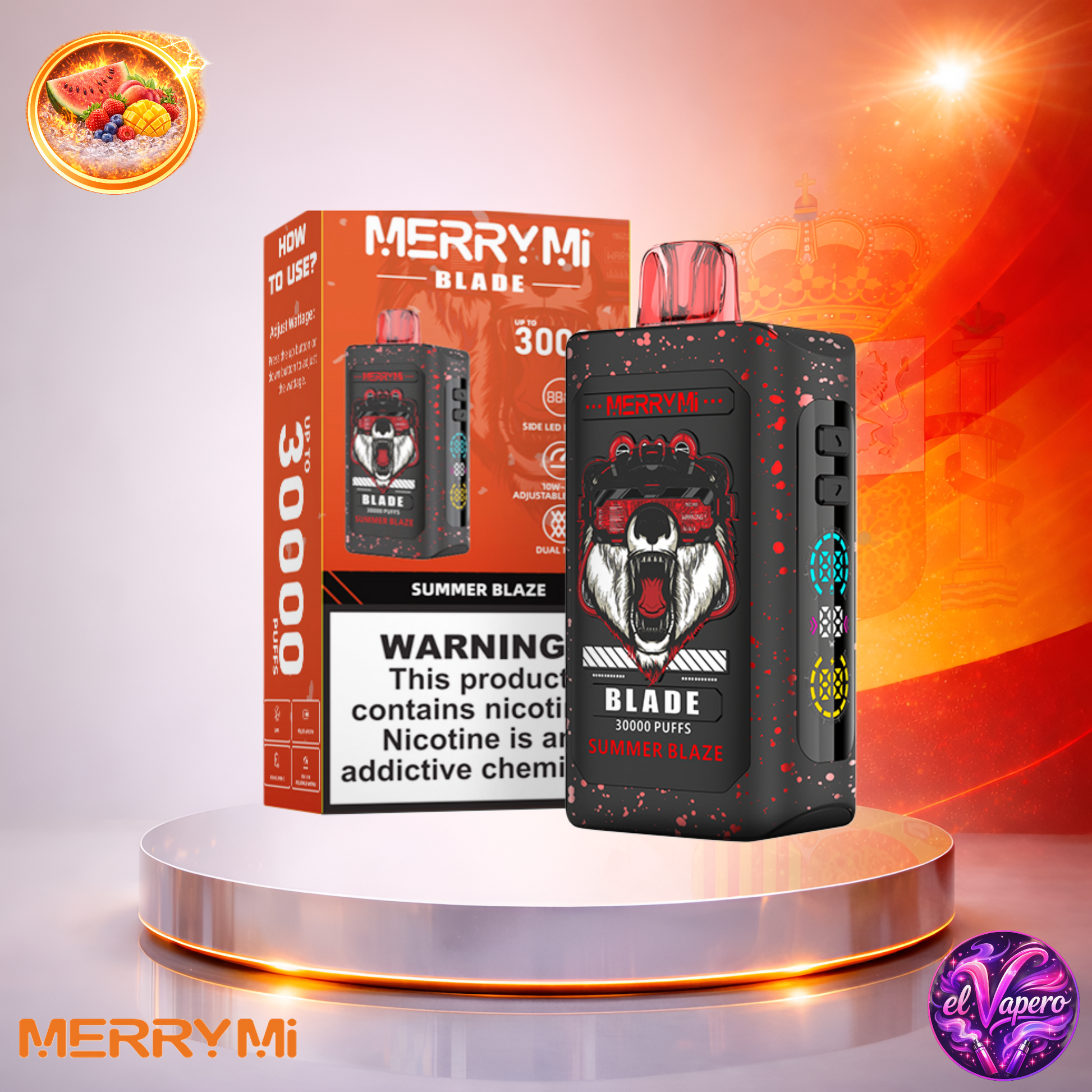 Vapers Desechables - Cigarrillo electrónico - España - MerryMi - Blade - 30K - Summer Blaze 30000 Caladas  - El mejor precio