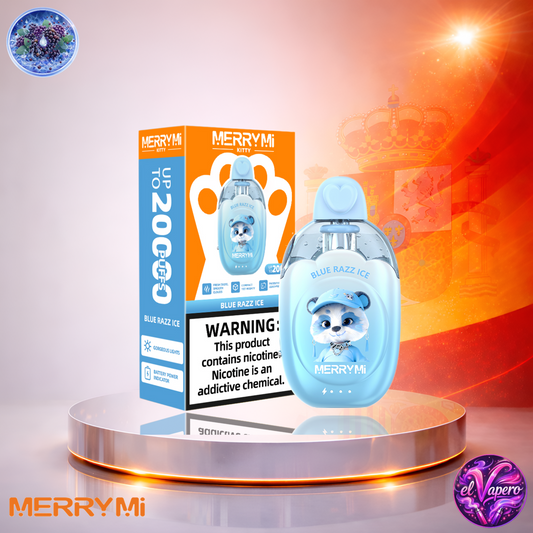 Vapers Desechables - Cigarrillo Electrónico - España - MerryMi - Kitty - 20K - Blue Razz Ice 20000 Caladas - Más baratos