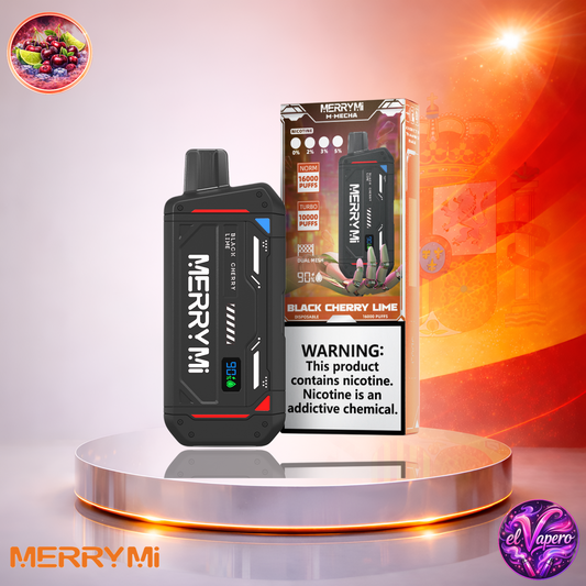 Vapers Desechables - Cigarrillo electrónico - España - MerryMi - M Mecha - 16K - Black Cherry Lime 16000 Caladas - Más baratos