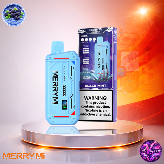 Vapers Desechables - Cigarrillo electrónico - España - MerryMi - M Mecha - 16K - Black Mint 16000 Caladas - Más baratos