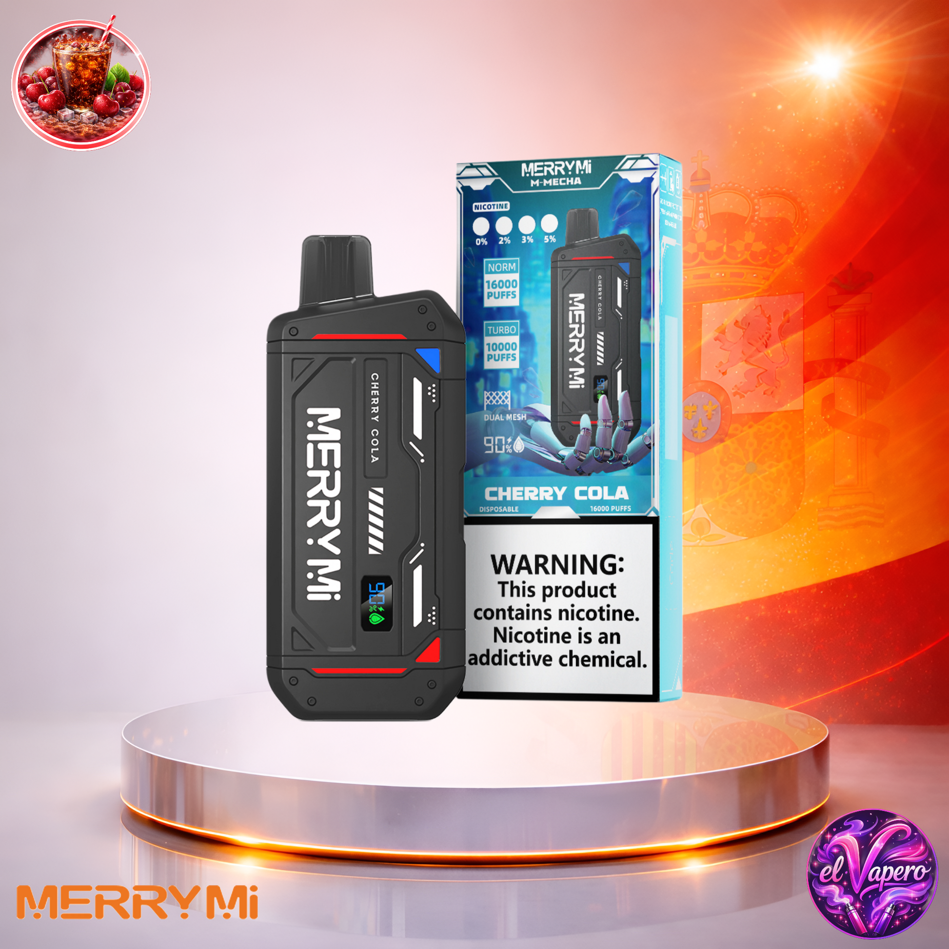 Vapers Desechables - Cigarrillo electrónico - España - MerryMi - M Mecha - 16K - Cherry Cola 16000 Caladas - Más baratos