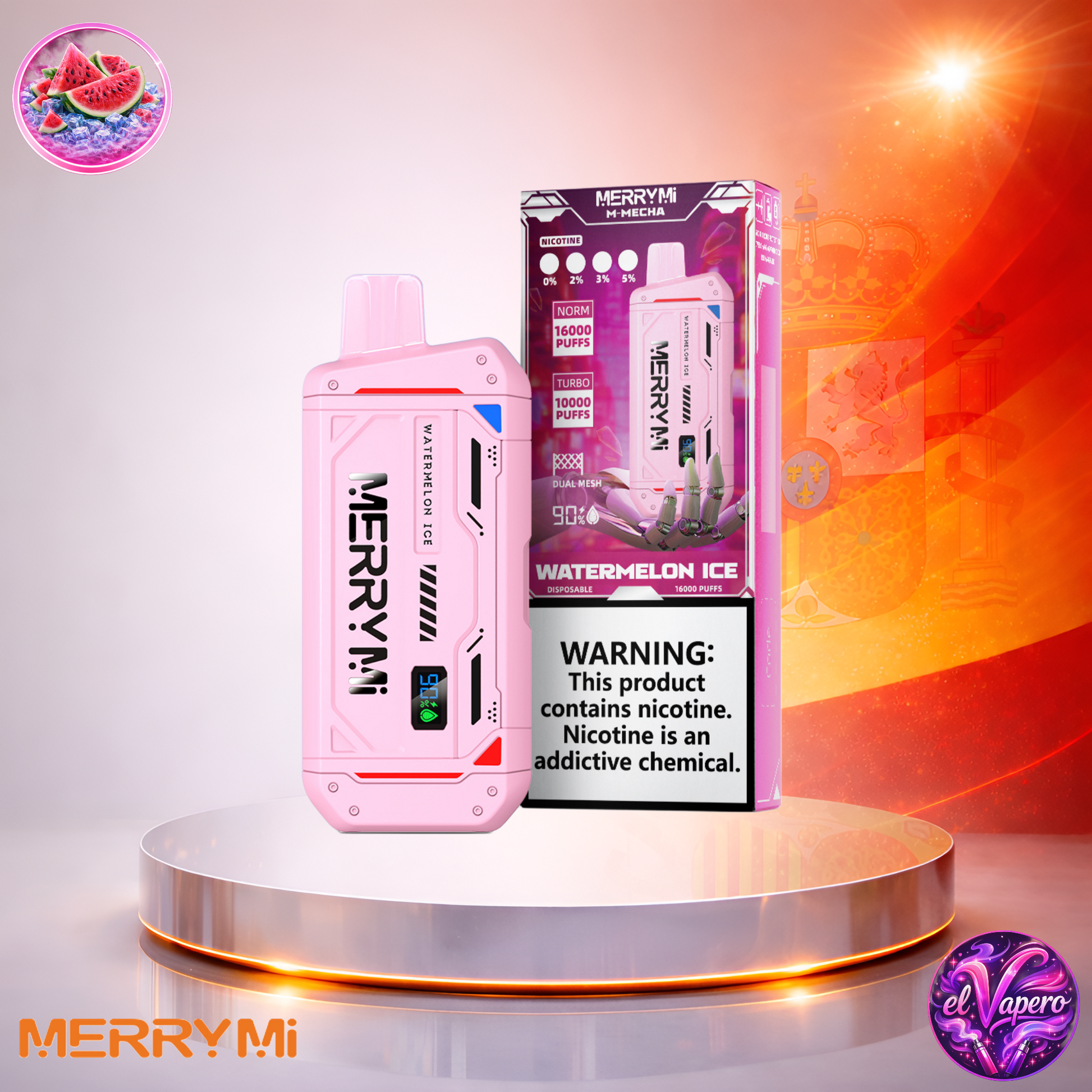 Vapers Desechables - Cigarrillo electrónico - España - MerryMi - M Mecha - 16K - Watermelon Ice 16000 Caladas - Más baratos