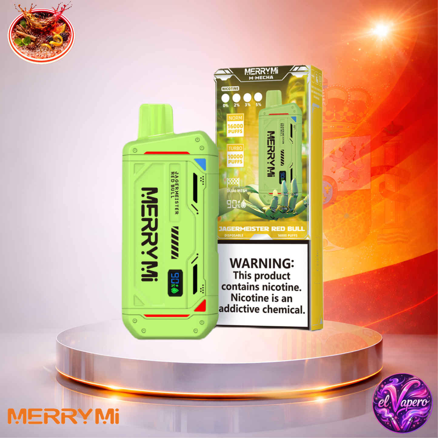 Vapers Desechables - Cigarrillo electrónico - España - MerryMi - M Mecha - 16K - Jagermeister Red Bull 16000 Caladas - Más baratos