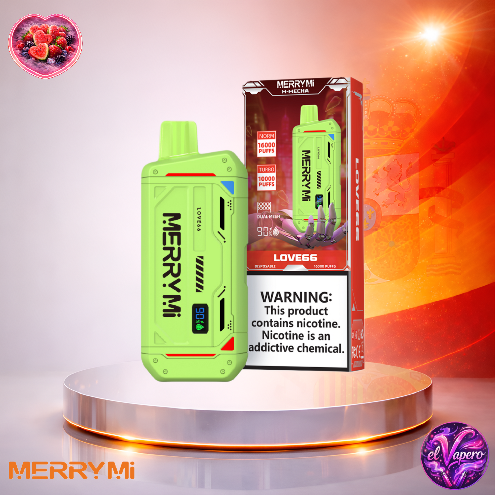 Vapers Desechables - Cigarrillo electrónico - España - MerryMi - M Mecha - 16K - Love 66 16000 Caladas - Más baratos