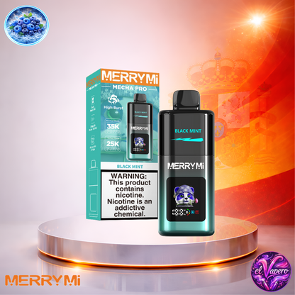 Vapers Desechables - Cigarrillo electrónico - España - MerryMi - Mecha Pro - 35K - Black Mint 35000 Caladas - Los más baratos