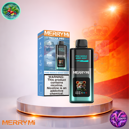 Vapers Desechables - Cigarrillo electrónico - España - MerryMi - Mecha Pro - 35K - Pine Needle Berry Mint 35000 Caladas - Más baratos