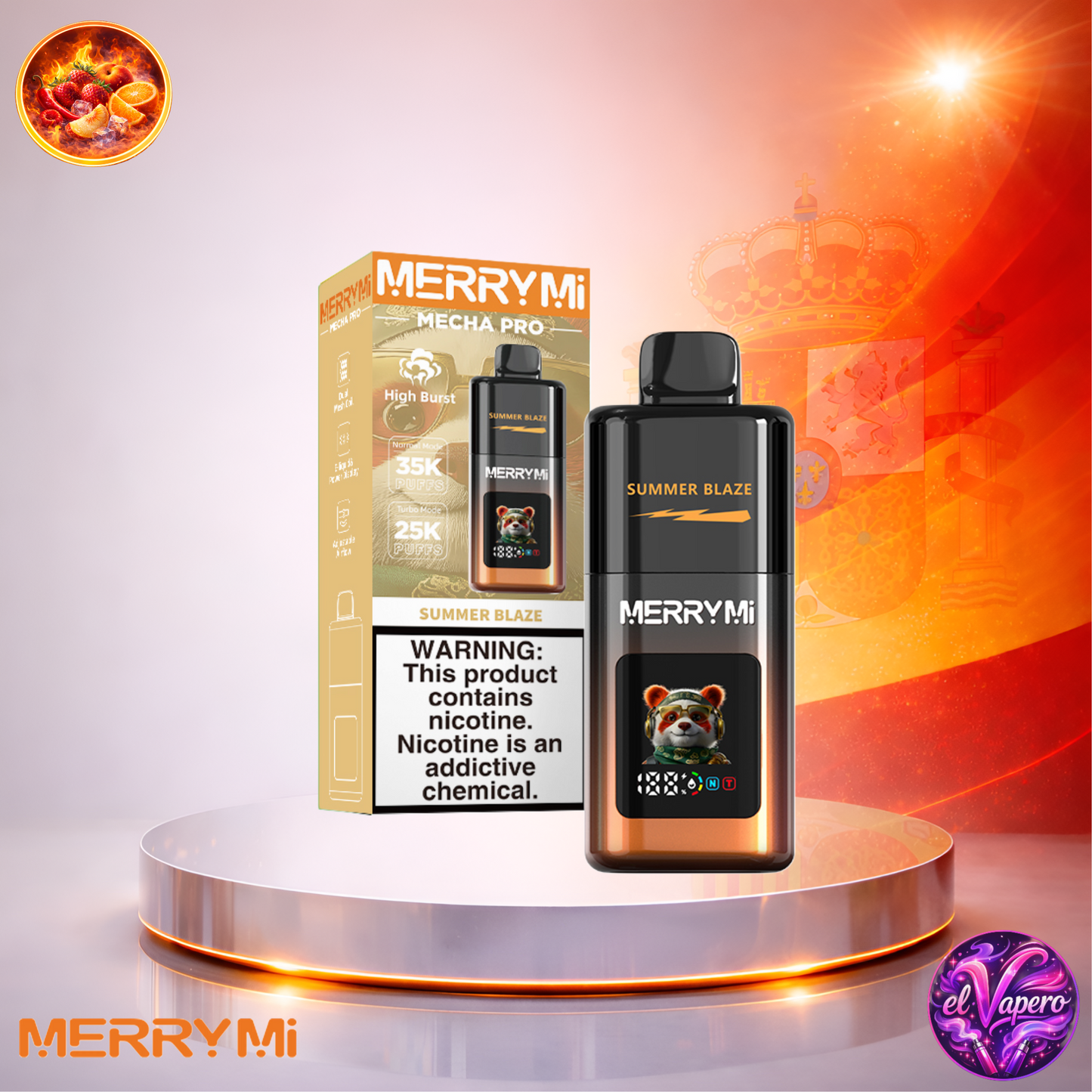 Vapers Desechables - Cigarrillo electrónico - España - MerryMi - Mecha Pro - 35K - Summer Blaze 35000 Caladas - El mejor precio