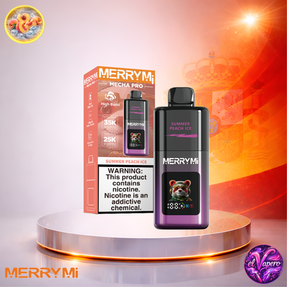 Vapers Desechables - Cigarrillo electrónico - España - MerryMi - Mecha Pro - 35K - Summer Peach Ice 35000 Caladas - Los más baratos