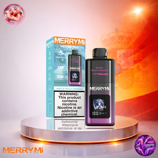 Vapers Desechables - Cigarrillo electrónico - España - MerryMi - Mecha Pro - 35K - White Peach Berries 35000 Caladas - Los más baratos