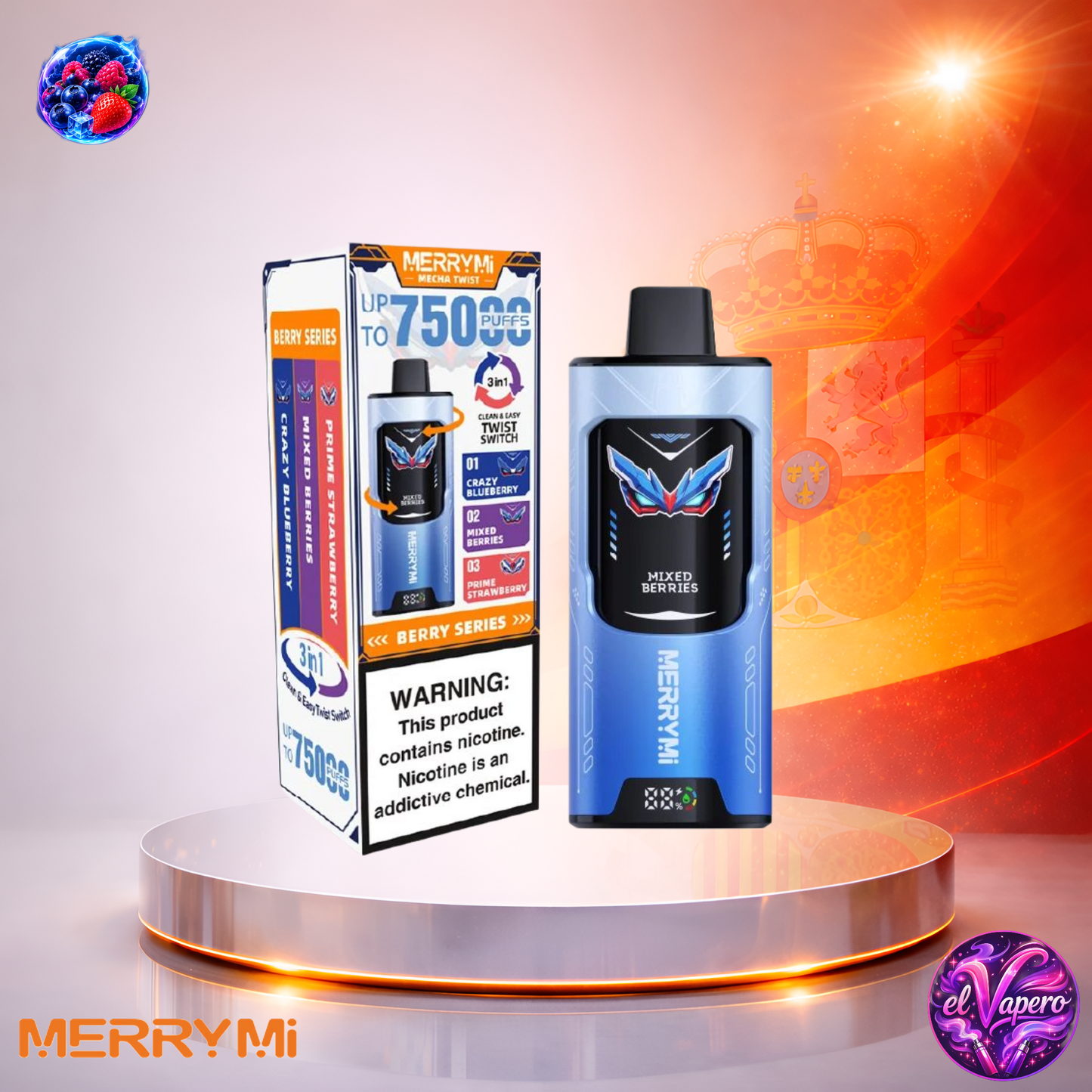 MerryMi Mecha Twist 75K - Vaper Desechable - Cigarrillo Electrónico - 5% - 75000 Caladas