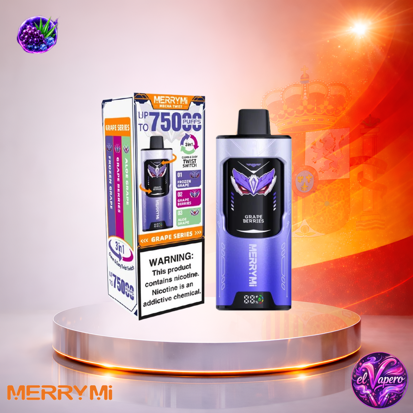 MerryMi Mecha Twist 75K - Vaper Desechable - Cigarrillo Electrónico - 5% - 75000 Caladas