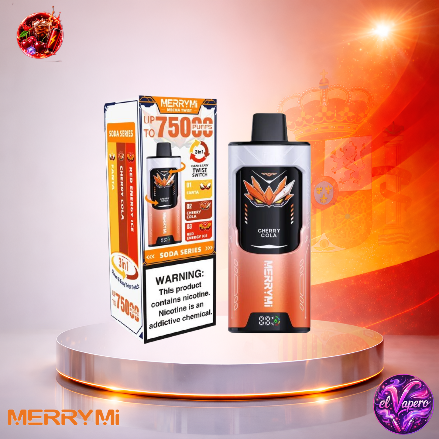 MerryMi Mecha Twist 75K - Vaper Desechable - Cigarrillo Electrónico - 5% - 75000 Caladas