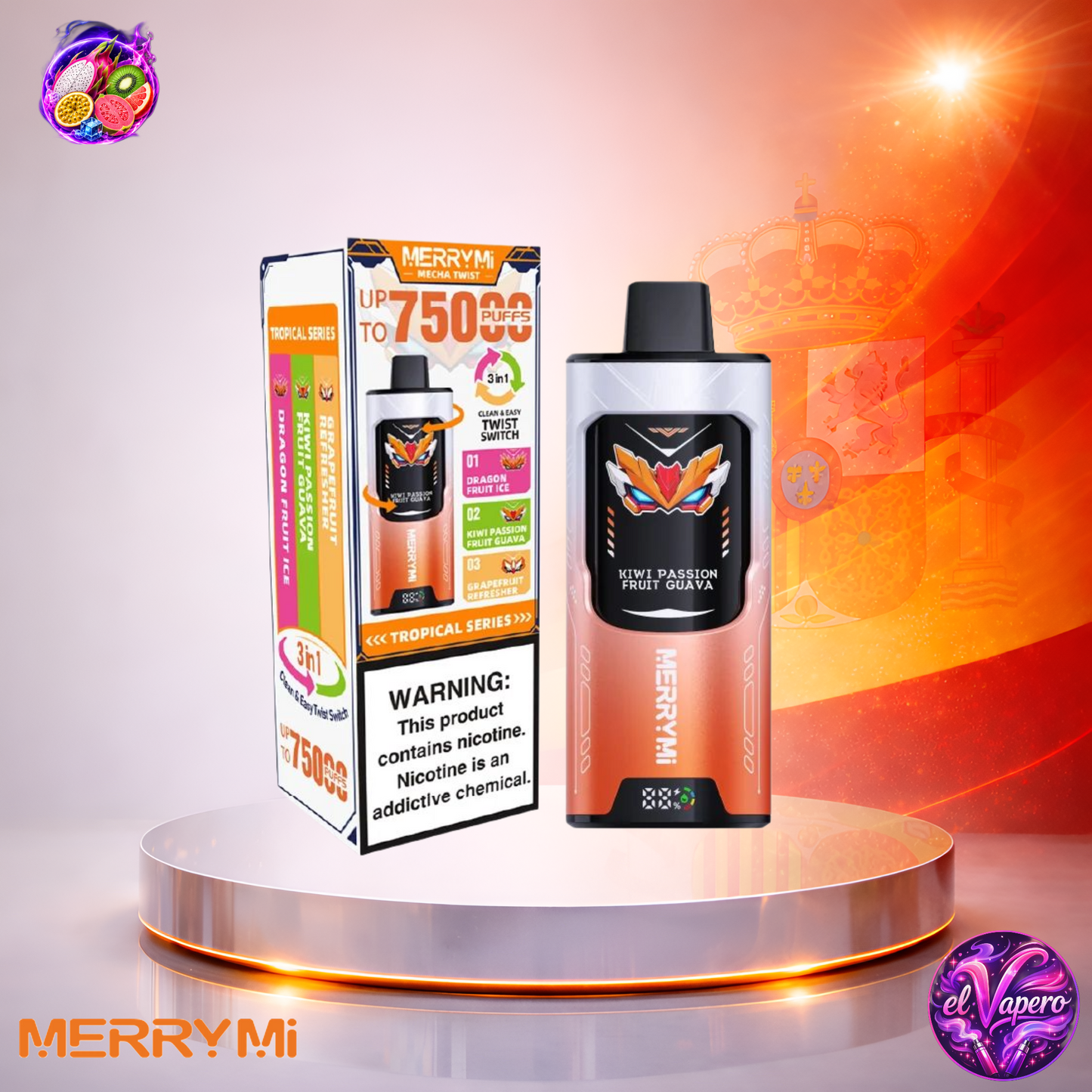 MerryMi Mecha Twist 75K - Vaper Desechable - Cigarrillo Electrónico - 5% - 75000 Caladas
