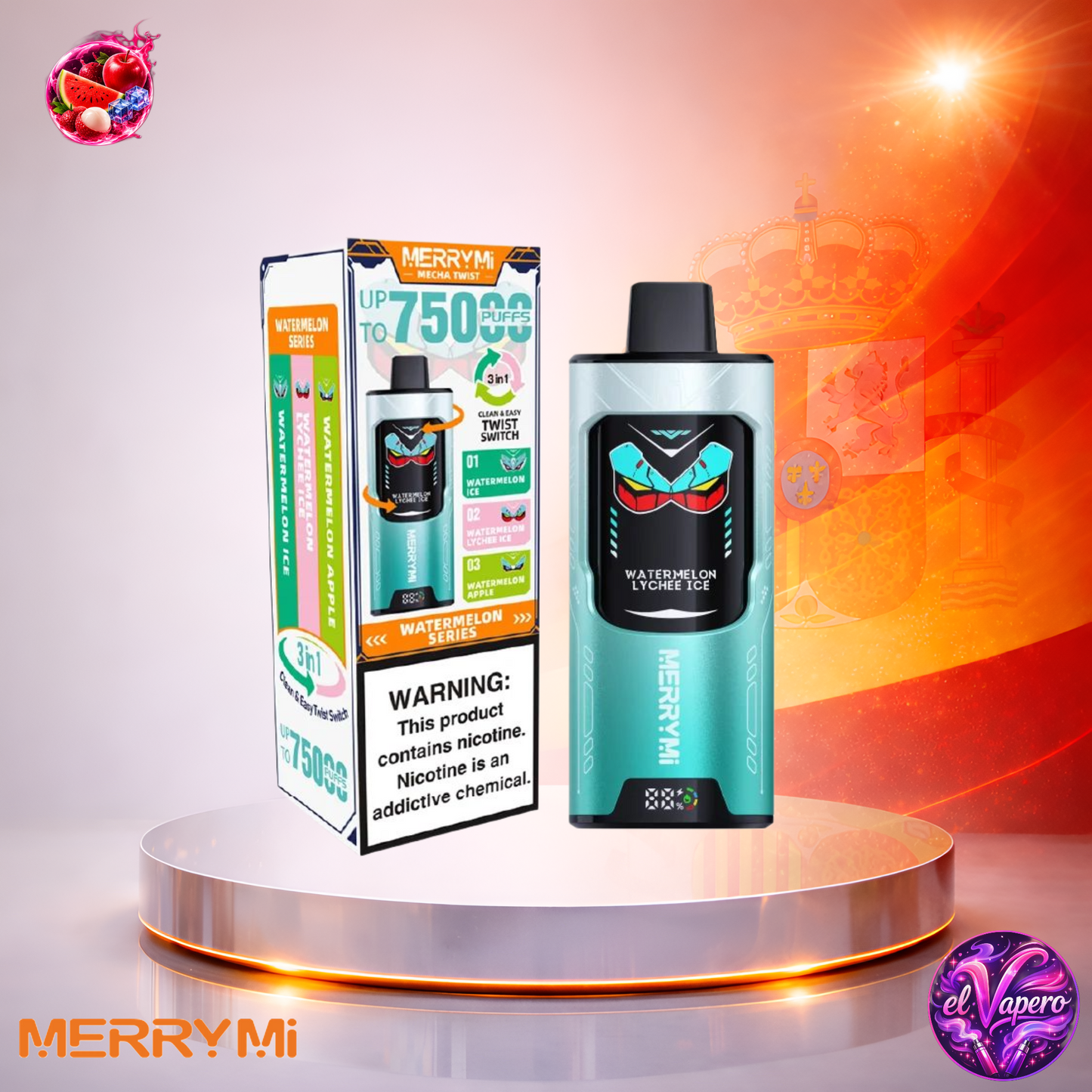 MerryMi Mecha Twist 75K - Vaper Desechable - Cigarrillo Electrónico - 5% - 75000 Caladas