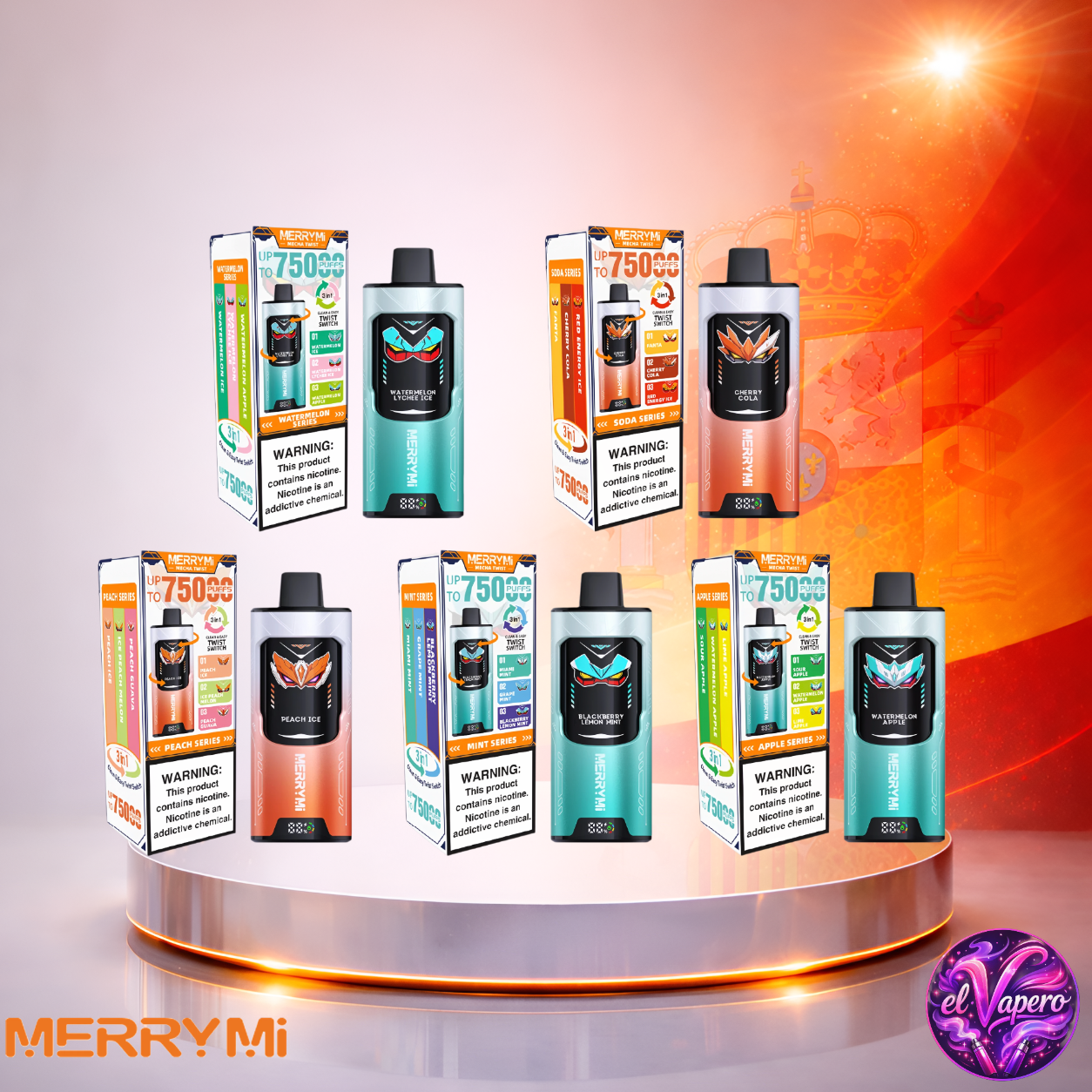 MerryMi Mecha Twist 75K - Vaper Desechable - Cigarrillo Electrónico - 5% - 75000 Caladas