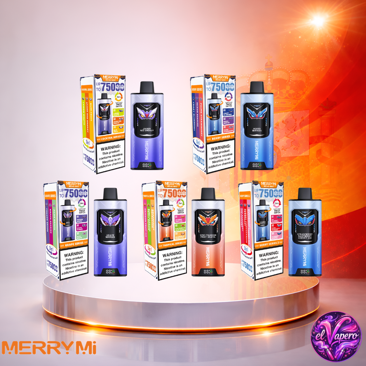 MerryMi Mecha Twist 75K - Vaper Desechable - Cigarrillo Electrónico - 5% - 75000 Caladas