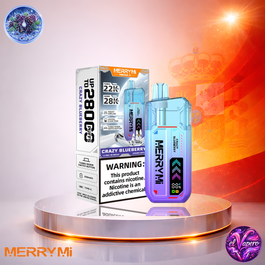 Vapers Desechables - Cigarrillo Electrónico - España - MerryMi - Mecha X 28K - Vaper Desechable Crazy Blueberry 28000 Caladas - Más baratos