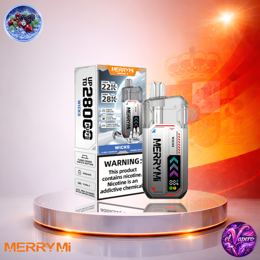 Vapers Desechables - Cigarrillo Electrónico - España - MerryMi - Mecha X 28K - Vaper Desechable Wicks 28000 Caladas - El mejor precio