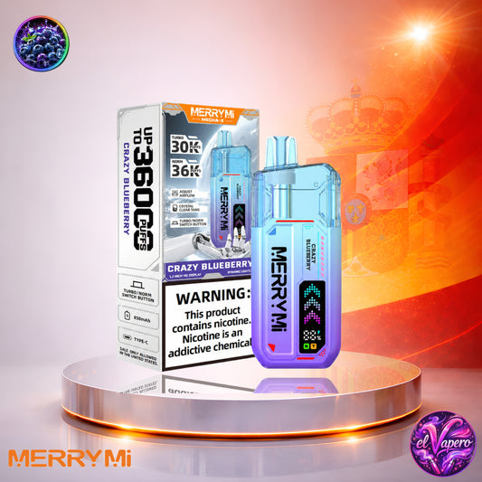 MerryMi Mecha X 36K España vaper desechable Crazy Blueberry con 36000 caladas