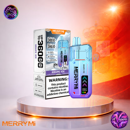 MerryMi Mecha X 36K España vaper desechable Grape Ice con 36000 caladas y sabor a uva helada