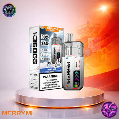 MerryMi Mecha X 36K España vaper desechable Wicks con 36000 caladas
