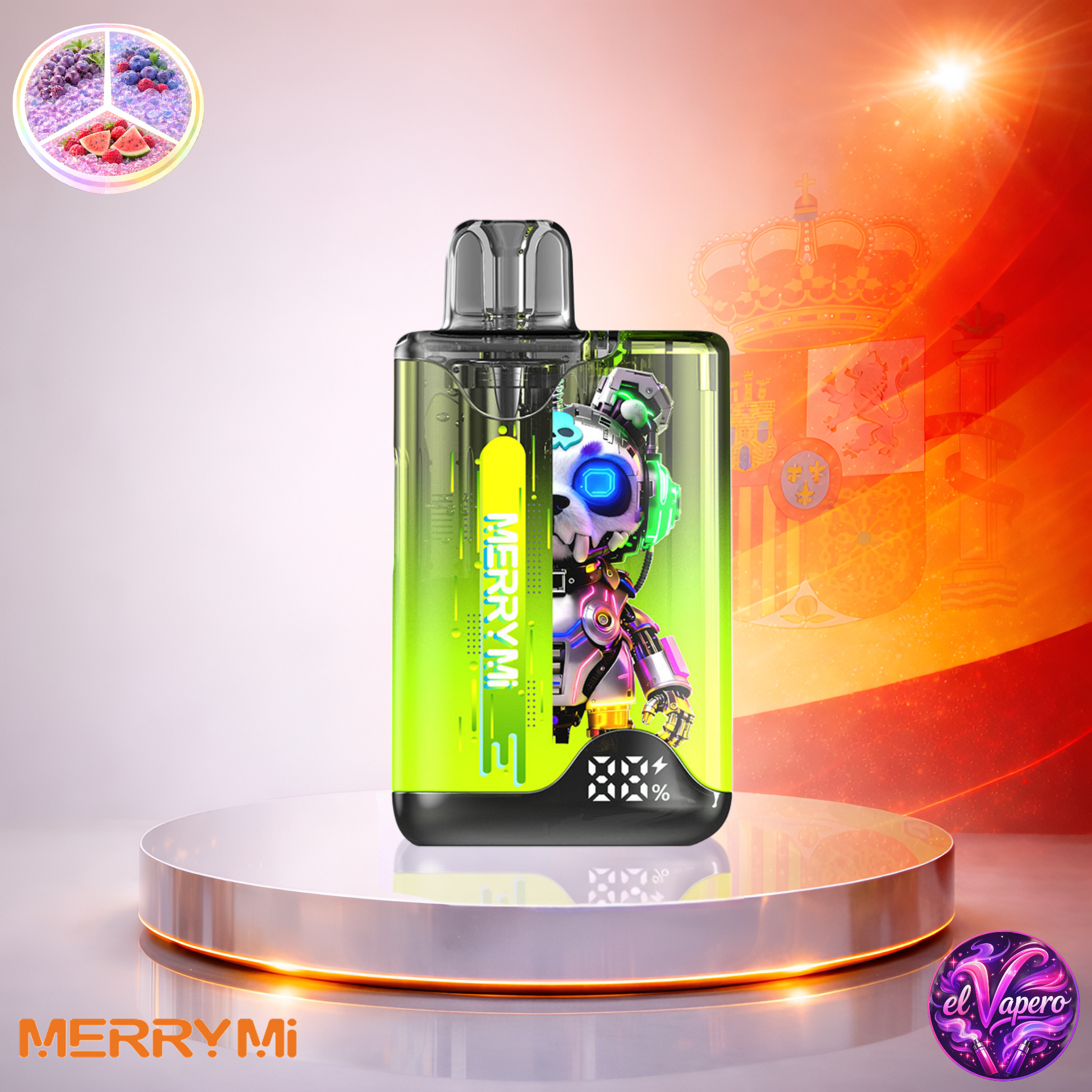 Vapers Desechables - Cigarrillo Electrónico - España - MerryMi - Panda Pod - 66K - Grape Ice Blue Razz Ice Raspberry Watermelon 66000 Caladas - Los más baratos