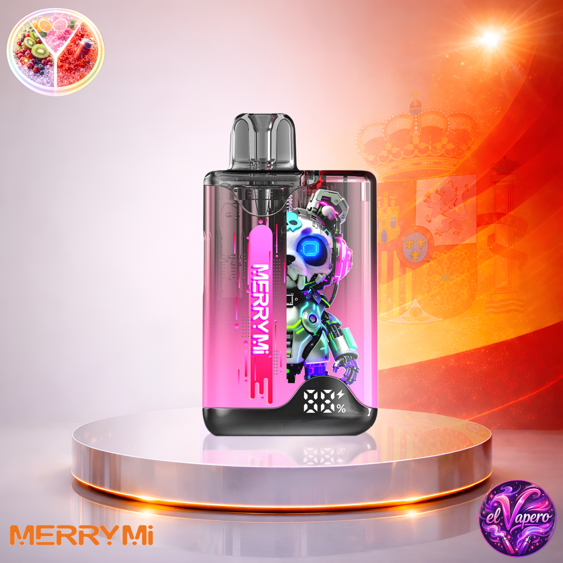 Vapers Desechables - Cigarrillo Electrónico - España - MerryMi - Panda Pod - 66K - Kiwi Cranberry Pink Lemonade Red Energy Ice 66000 Caladas - El mejor precio