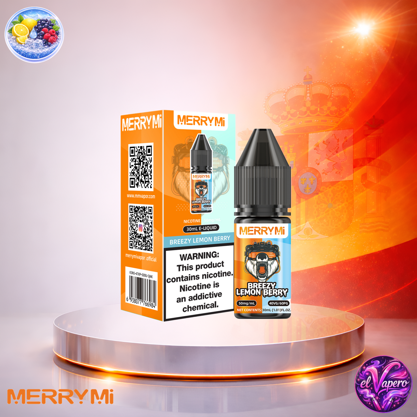 Vapers Desechables - Cigarrillo Electrónico - España - MerryMi - Salts - 30ml - Liquidy Breezy Lemon Berry Liquido Sal De Nicotina - Los más baratos