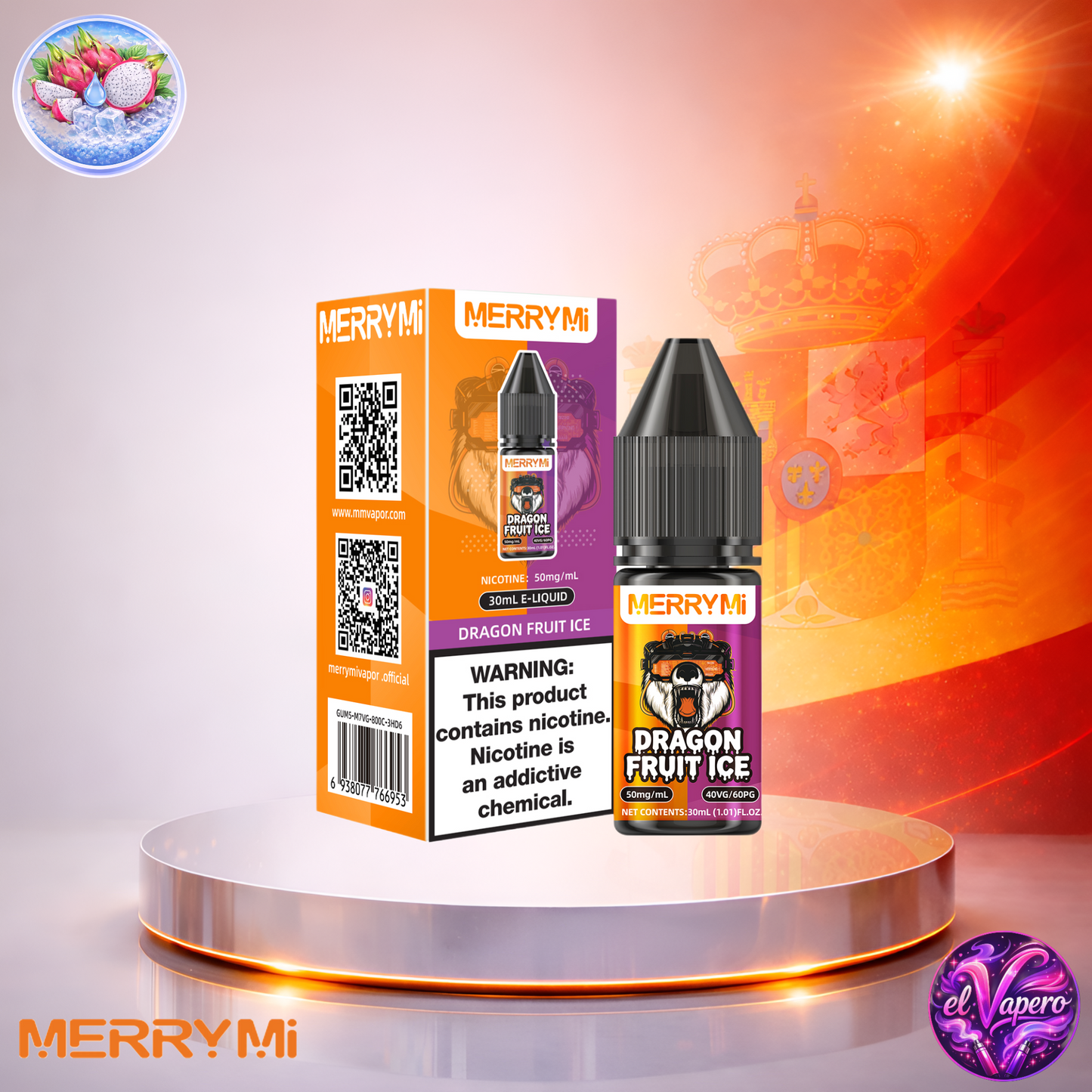 Vapers Desechables - Cigarrillo Electrónico - España - MerryMi - Salts - 30ml - Liquidy Dragon Fruit Ice Liquido Sal De Nicotina - Los más baratos