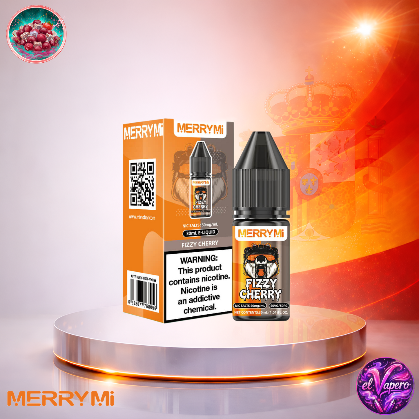 Vapers Desechables - Cigarrillo Electrónico - España - MerryMi - Salts - 30ml - Liquidy Fizzy Cherry Liquido Sal De Nicotina - Los más baratos