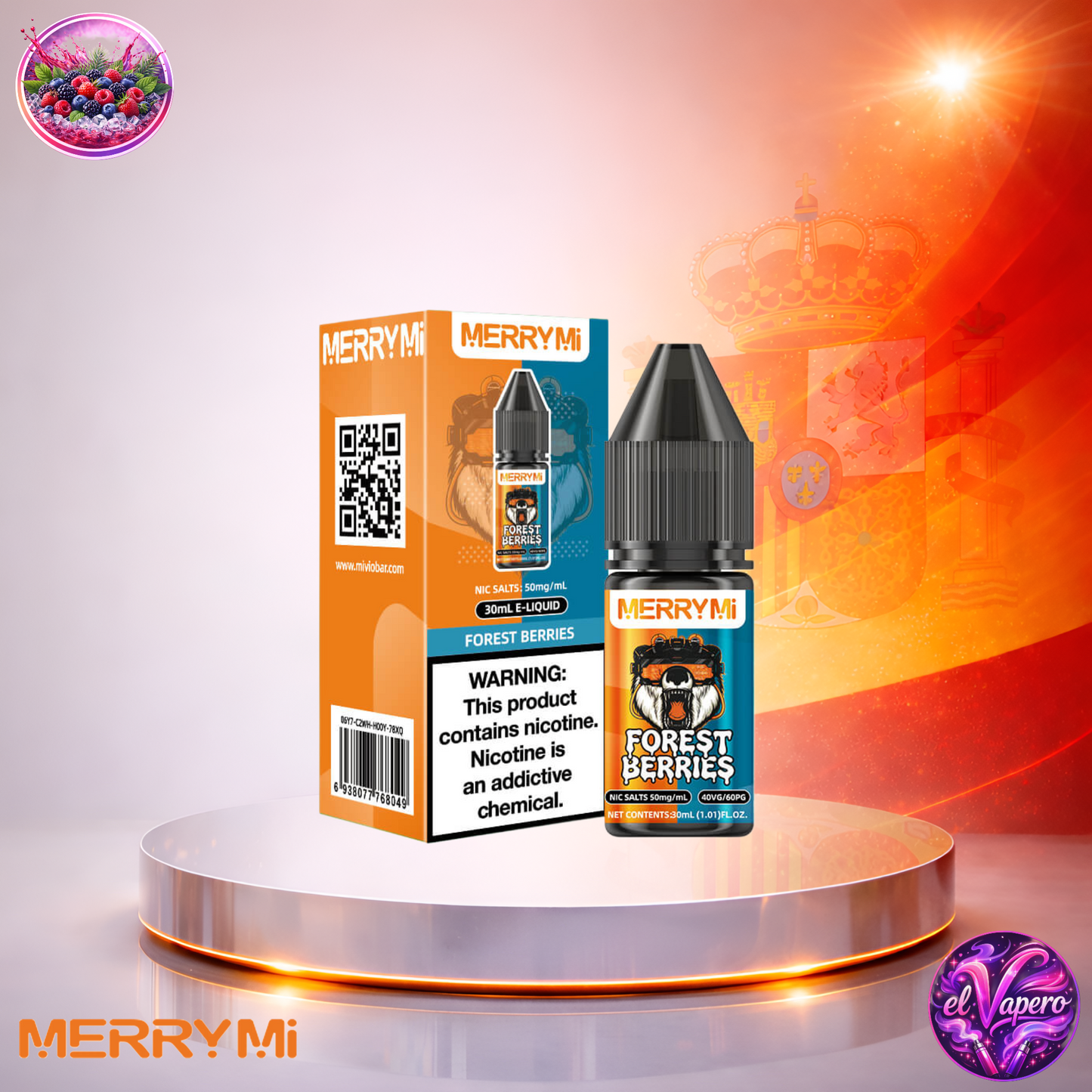 Vapers Desechables - Cigarrillo Electrónico - España - MerryMi - Salts - 30ml - Liquidy Forest Berries Liquido Sal De Nicotina - Los más baratos