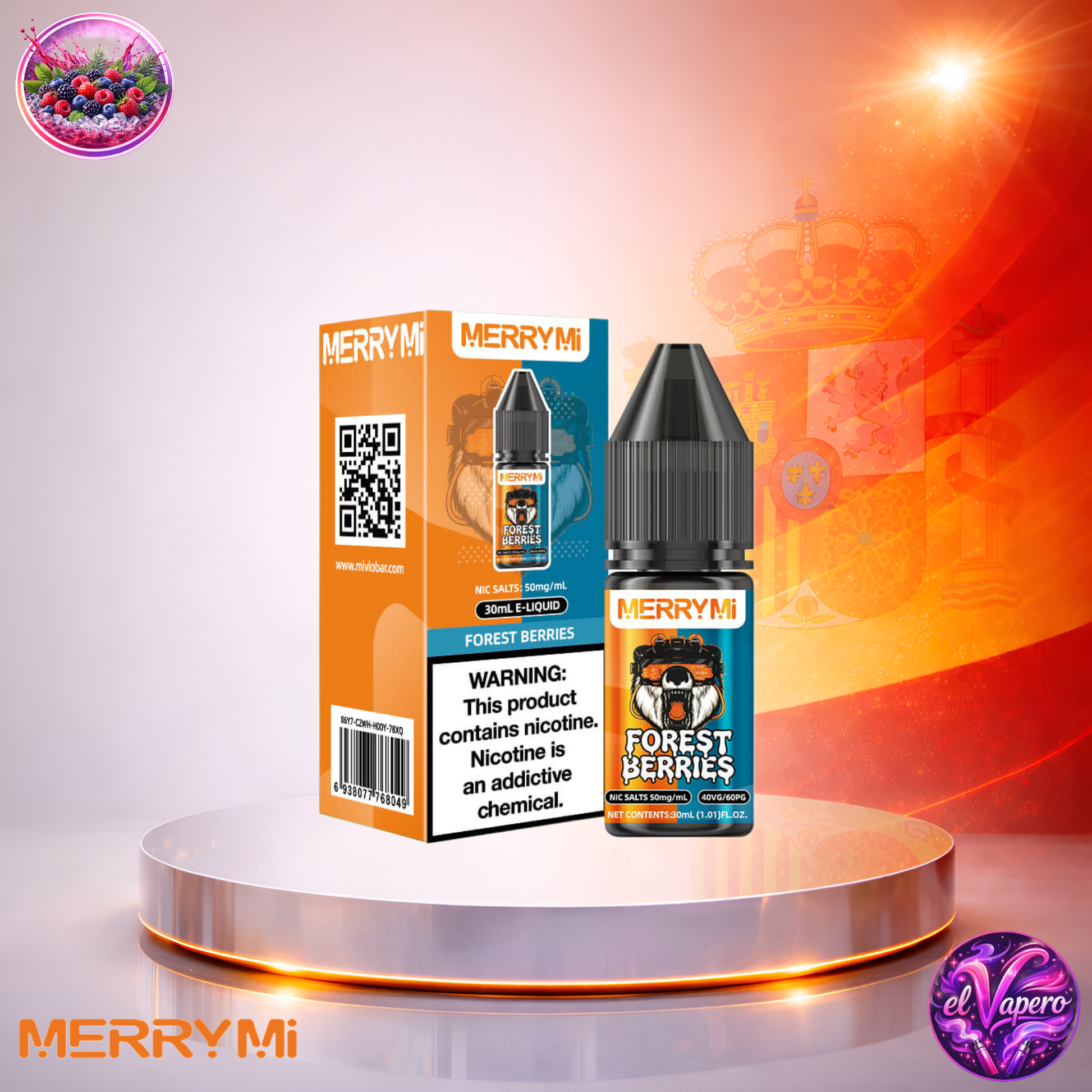 Vapers Desechables - Cigarrillo Electrónico - España - MerryMi - Salts - 30ml - Liquidy Forest Berries Liquido Sal De Nicotina - Los más baratos