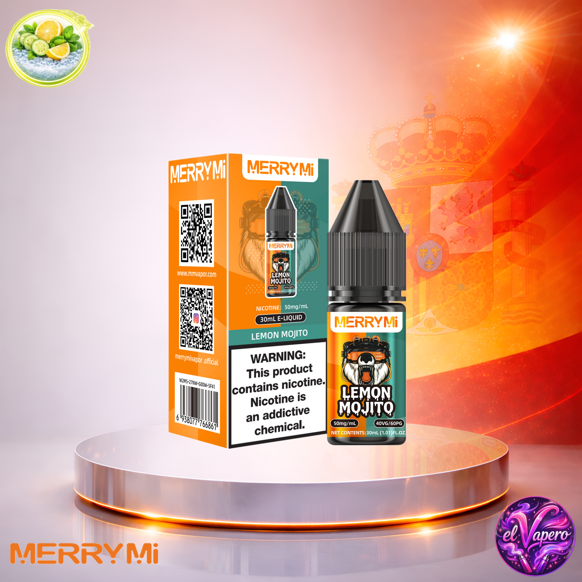 Vapers Desechables - Cigarrillo Electrónico - España - MerryMi - Salts - 30ml - Liquidy Lemon Mojito Liquido Sal De Nicotina - Los más baratos