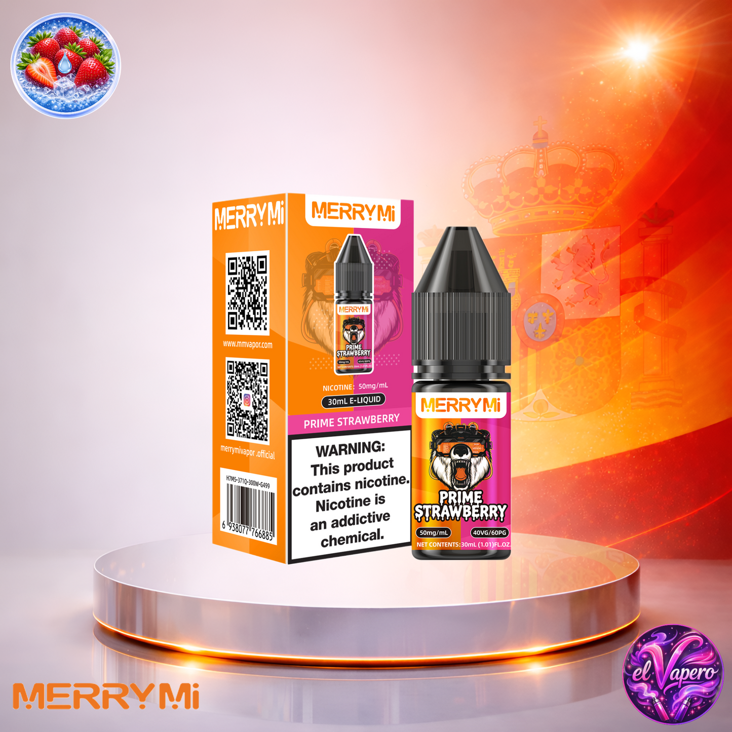Vapers Desechables - Cigarrillo Electrónico - España - MerryMi - Salts - 30ml - Liquidy Prime Strawberry Liquido Sal De Nicotina - Más baratos