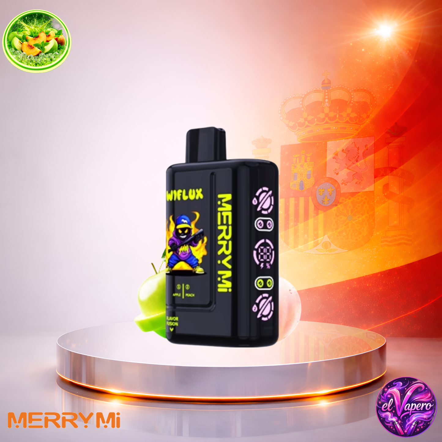 Vapers Desechables - Cigarrillo electrónico - España - MerryMi - Wiflux - 24K - apple peach 24000 Caladas - Más baratos