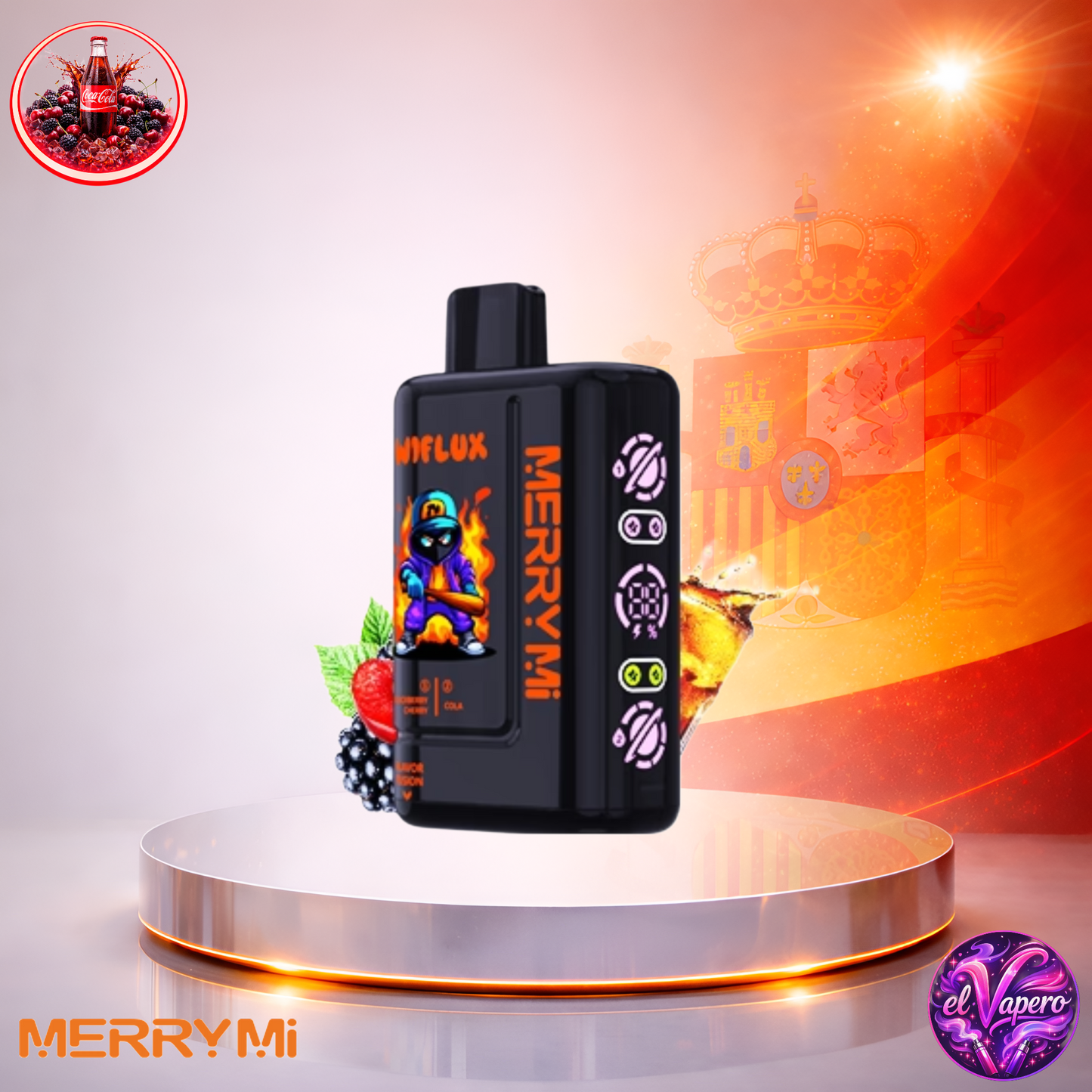 Vapers Desechables - Cigarrillo electrónico - España - MerryMi - Wiflux - 24K - blackberry cherry cola 24000 Caladas - El mejor precio