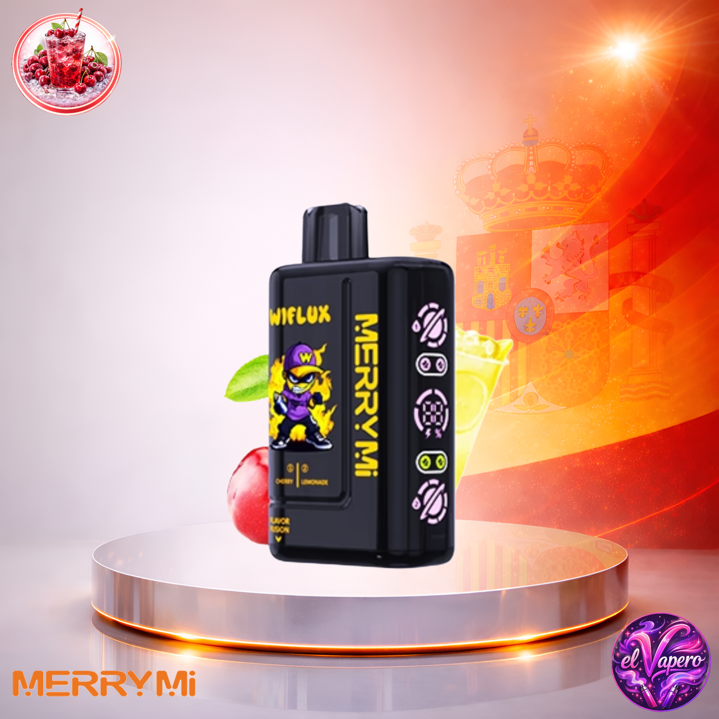 Vapers Desechables - Cigarrillo electrónico - España - MerryMi - Wiflux - 24K - cherry lemonade 24000 Caladas - Los más baratos