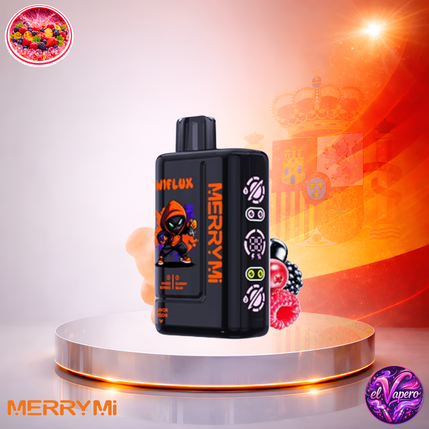 Vapers Desechables - Cigarrillo electrónico - España - MerryMi - Wiflux - 24K - mixed berries gummy bear 24000 Caladas - El mejor precio