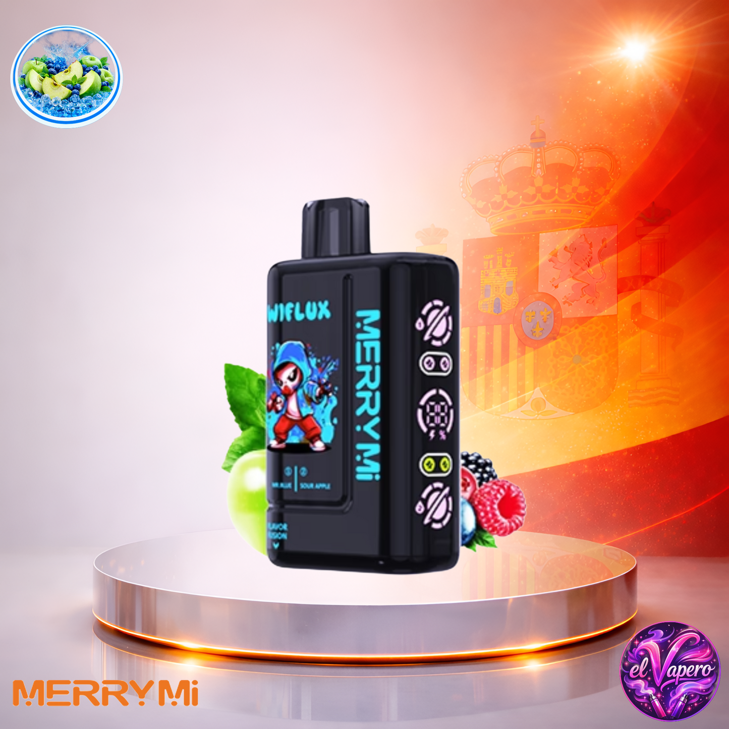 Vapers Desechables - Cigarrillo electrónico - España - MerryMi - Wiflux - 24K - mr blue sour apple 24000 Caladas - Más baratos