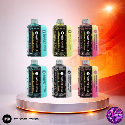Vaper desechable Pyne Pod Boost Pro Mix de Sabores con hasta 20000 caladas y variedad de sabores.