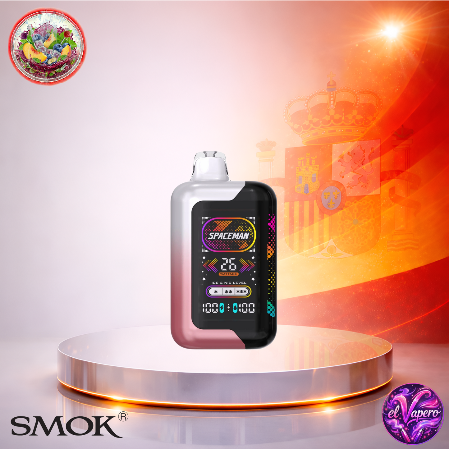 Vapers Desechables - Cigarrillo Electrónico - España - Smok SPACEMAN 40K - Peach Blueberry Candy - 40000 Caladas - El mejor precio