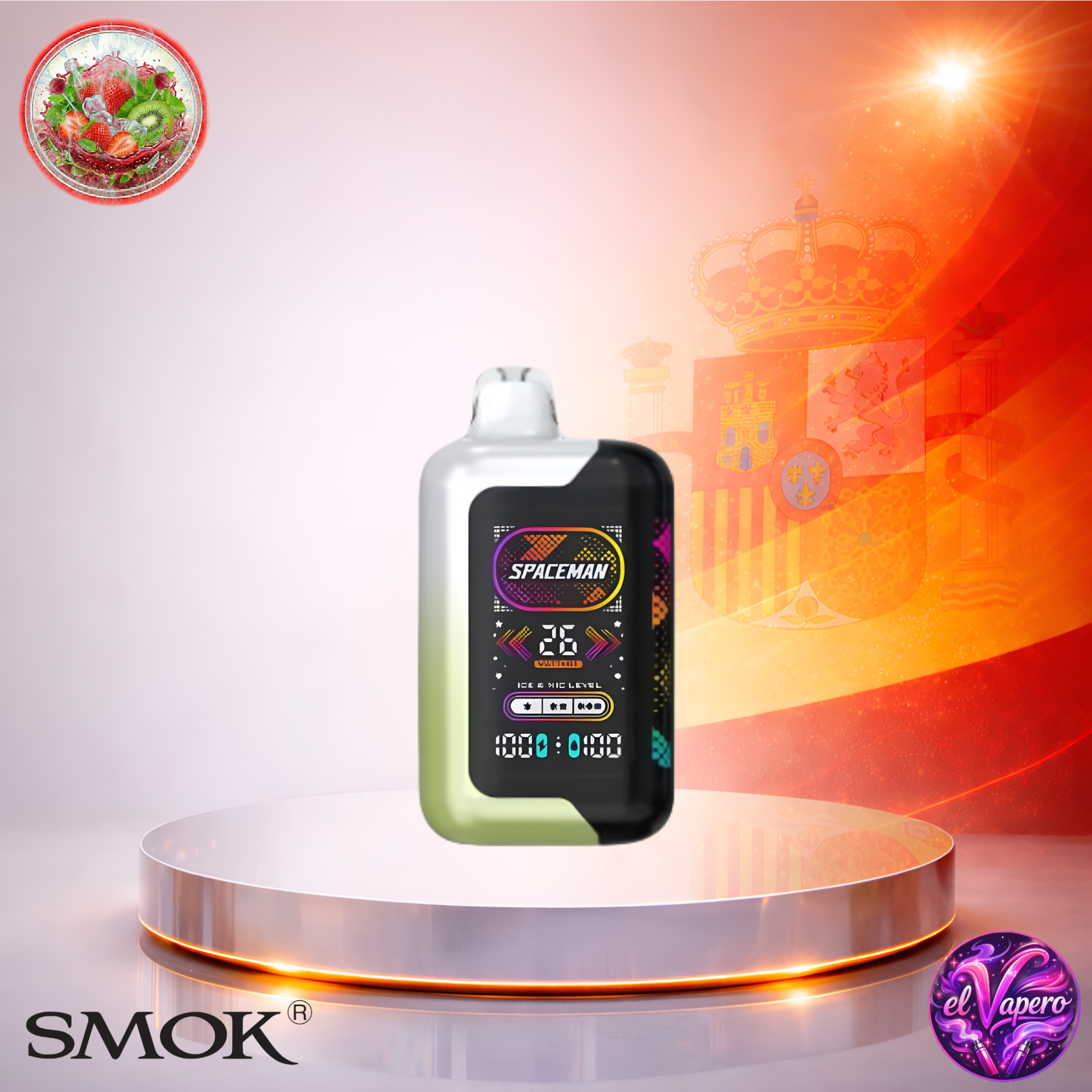 Vapers Desechables - Cigarrillo Electrónico - España - Smok SPACEMAN 40K - Strawberry Kiwi - 40000 Caladas - Más baratos
