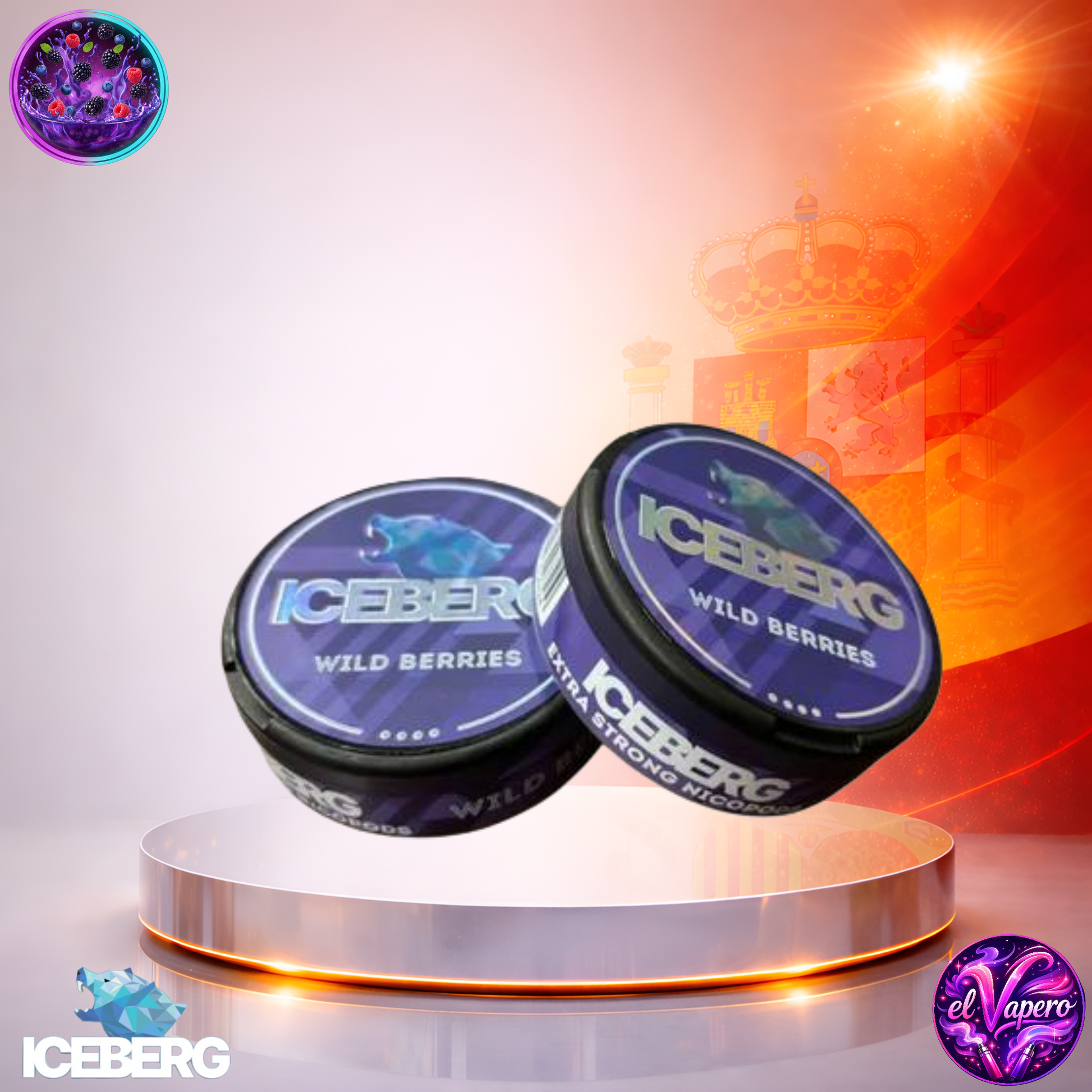 Vapers Desechables - Cigarrillo Electrónico - España - Snus - ICEBERG - 20 - Con Nicotina Wild Berries 40mg - Los más baratos