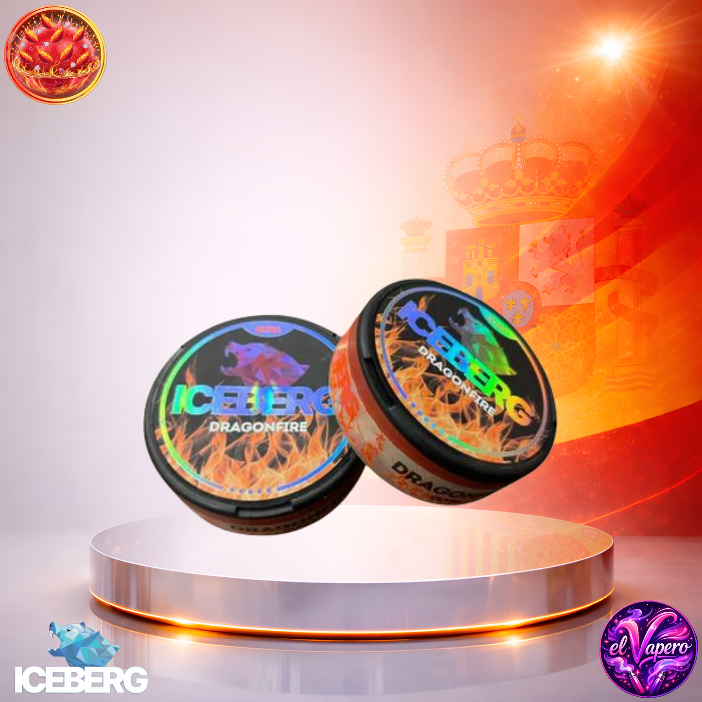 Vapers Desechables - Cigarrillo Electrónico - España - Snus - ICEBERG - 20 - Con Nicotina Dragonfire 40mg - El mejor precio